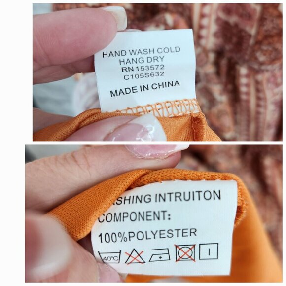 Bohme Kinsley Printed Smocked Tiered Long Sleeve Boho Midi Dress Women's Small - Picture 16 of 16